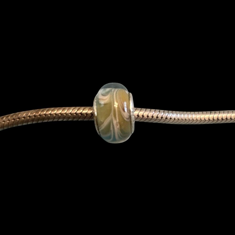 Sterling silver glass charm for‎ Pandora style bracelets
